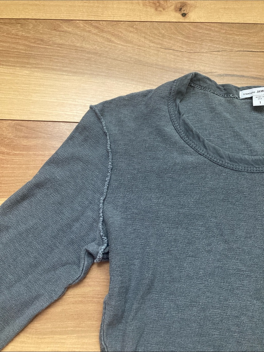 James Perse Inside Out Raglan Long Sleeve Tee - Picture 3 of 9